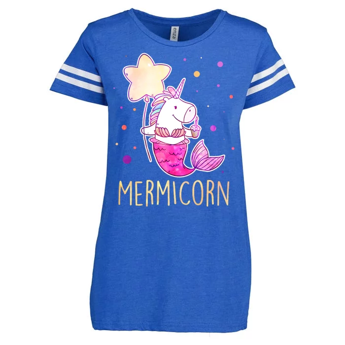 Cute Magical Mermicorn Unicorn Mermaid Enza Ladies Jersey Football T-Shirt