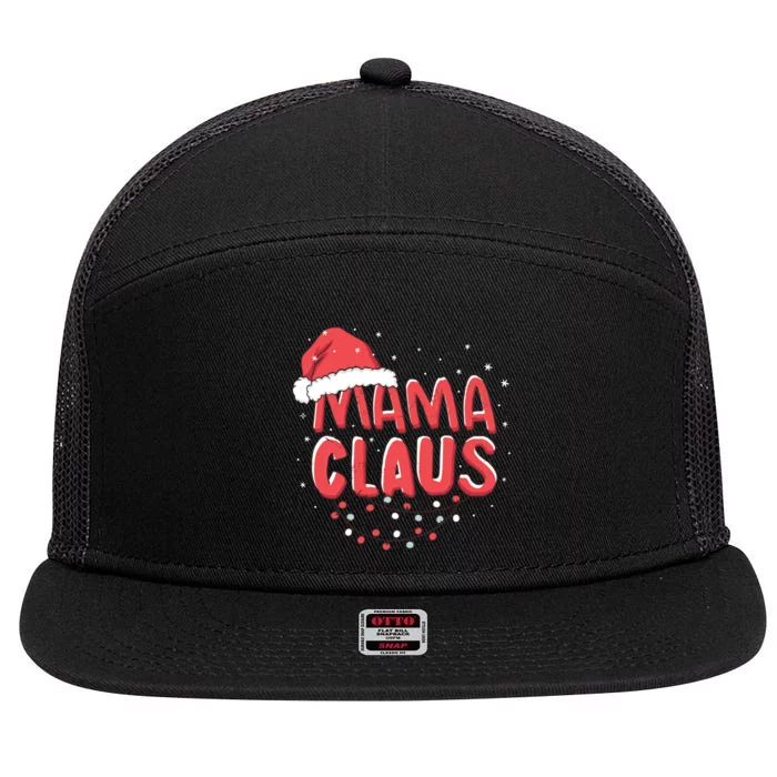 Cute Mama Claus Christmas Lights 7 Panel Mesh Trucker Snapback Hat