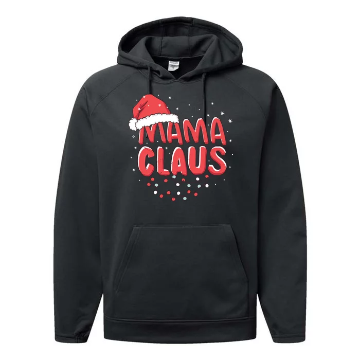 Cute Mama Claus Christmas Lights Performance Fleece Hoodie