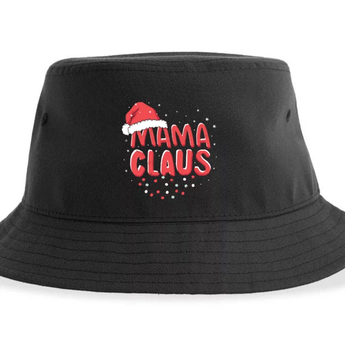 Cute Mama Claus Christmas Lights Sustainable Bucket Hat