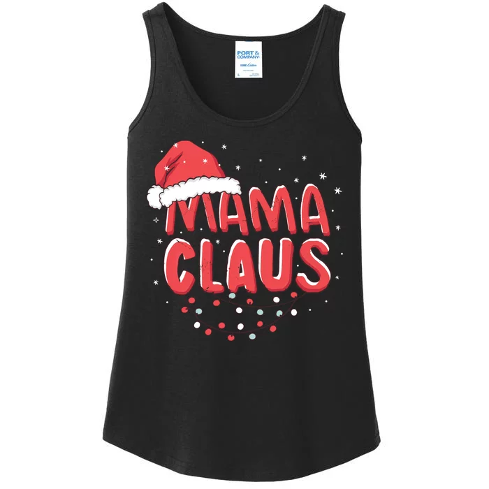 Cute Mama Claus Christmas Lights Ladies Essential Tank