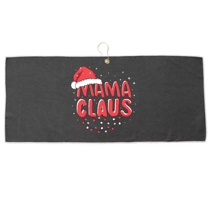 Cute Mama Claus Christmas Lights Large Microfiber Waffle Golf Towel