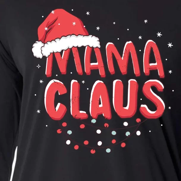 Cute Mama Claus Christmas Lights Cooling Performance Long Sleeve Crew