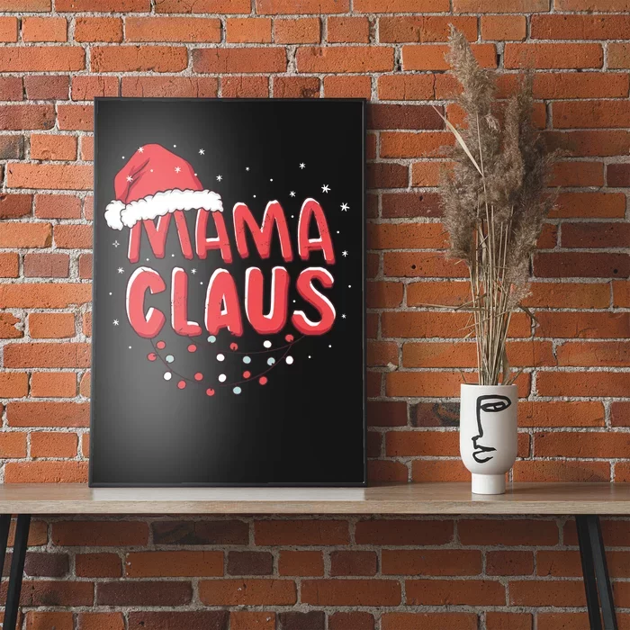 Cute Mama Claus Christmas Lights Poster