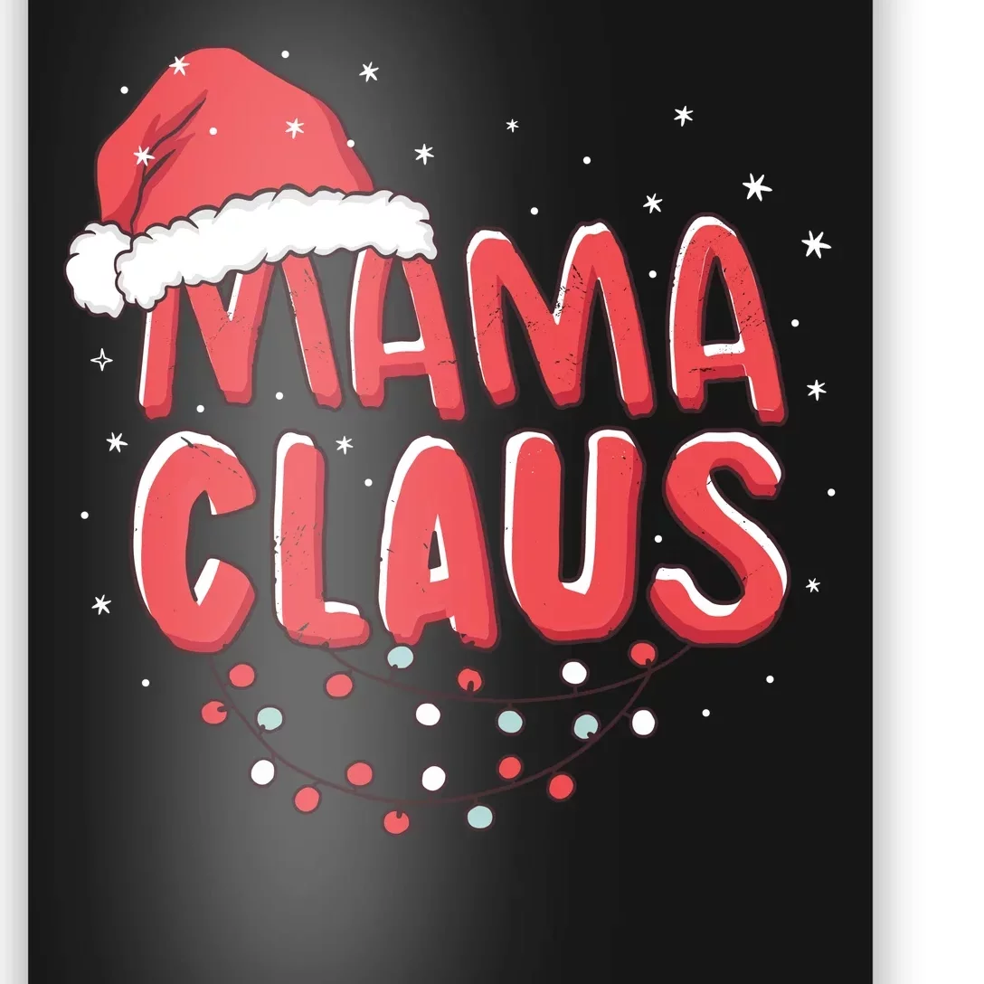 Cute Mama Claus Christmas Lights Poster