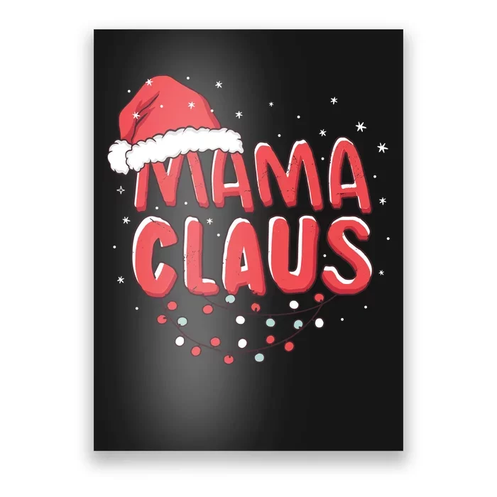 Cute Mama Claus Christmas Lights Poster