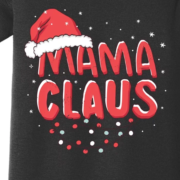 Cute Mama Claus Christmas Lights Baby Bodysuit