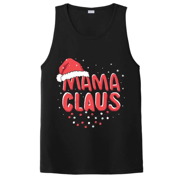 Cute Mama Claus Christmas Lights Performance Tank