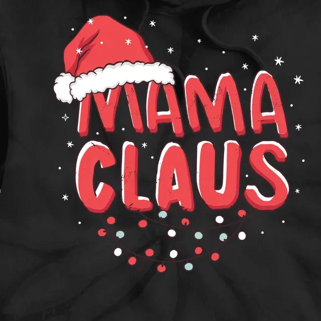 Cute Mama Claus Christmas Lights Tie Dye Hoodie