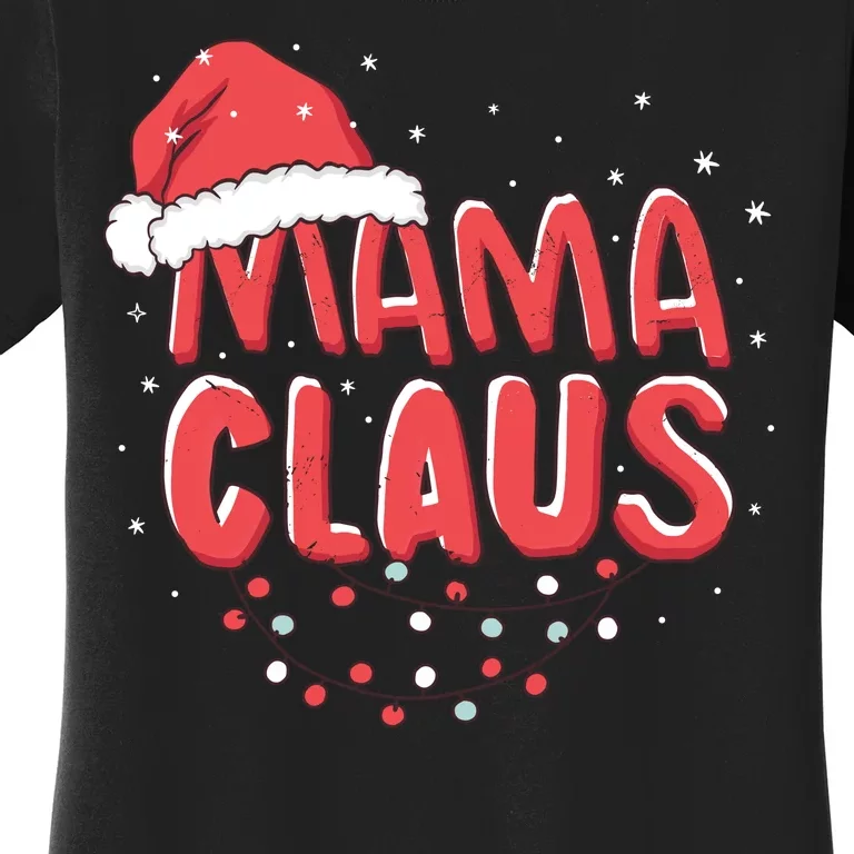 Cute Mama Claus Christmas Lights Women's T-Shirt