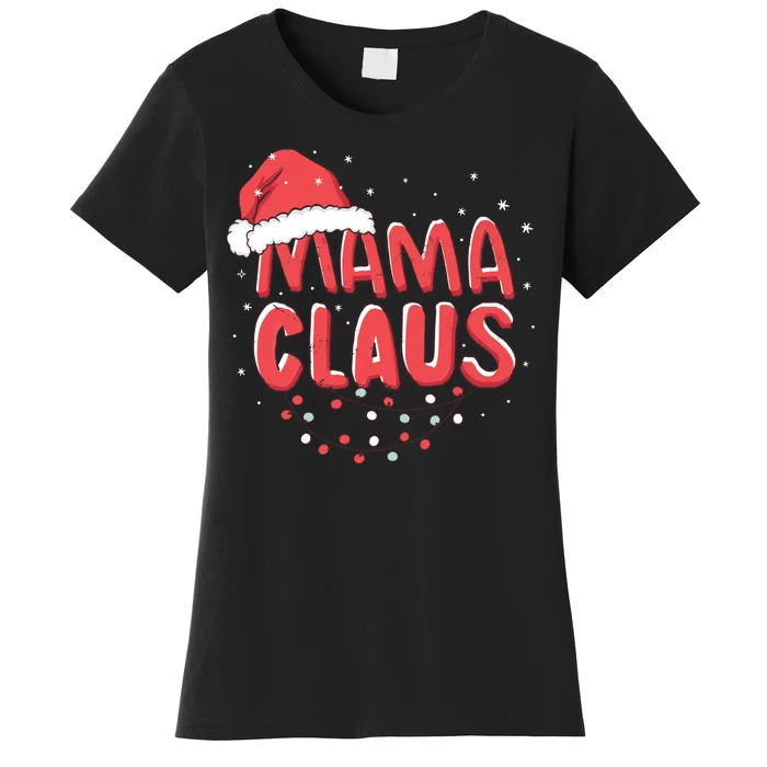 Cute Mama Claus Christmas Lights Women's T-Shirt