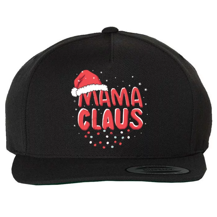 Cute Mama Claus Christmas Lights Wool Snapback Cap