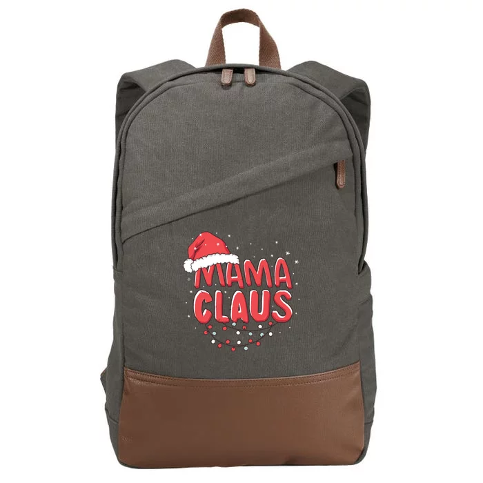 Cute Mama Claus Christmas Lights Cotton Canvas Backpack