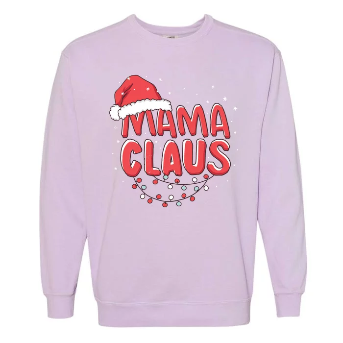 Cute Mama Claus Christmas Lights Garment-Dyed Sweatshirt