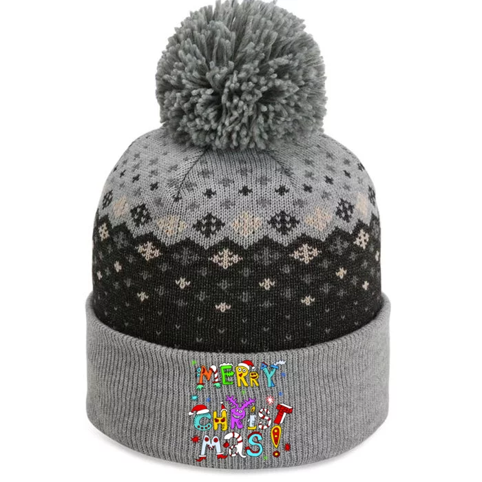 Cute Merry Christmas The Baniff Cuffed Pom Beanie