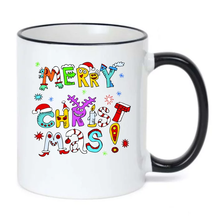 Cute Merry Christmas Black Color Changing Mug