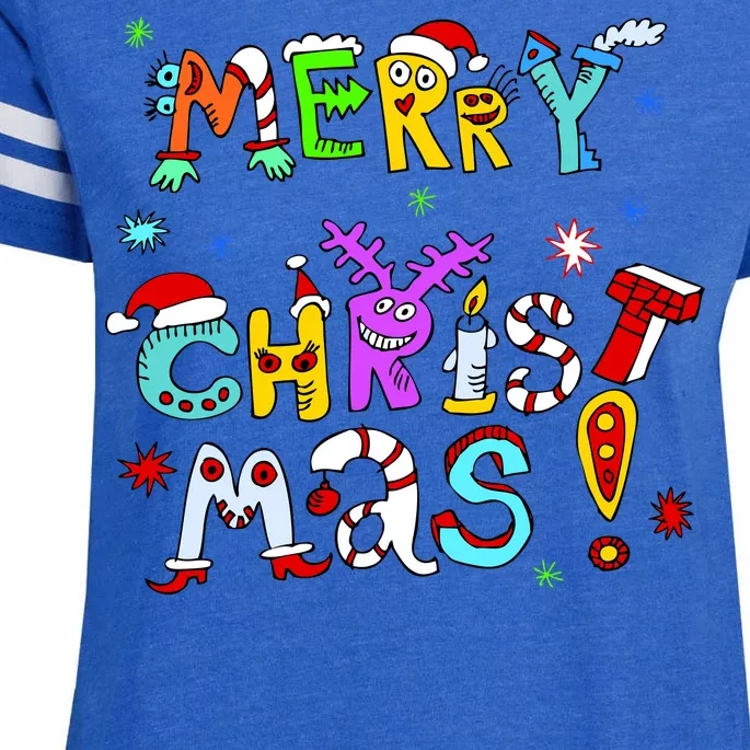 Cute Merry Christmas Enza Ladies Jersey Football T-Shirt