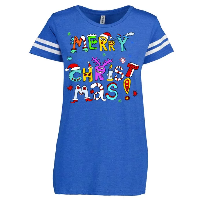 Cute Merry Christmas Enza Ladies Jersey Football T-Shirt