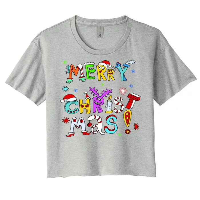 Cute Merry Christmas Women's Crop Top Tee