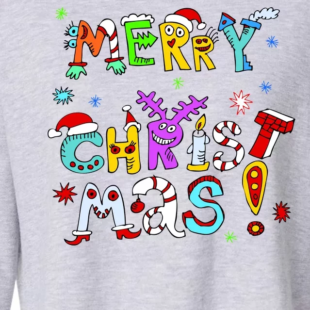 Cute Merry Christmas Cropped Pullover Crew