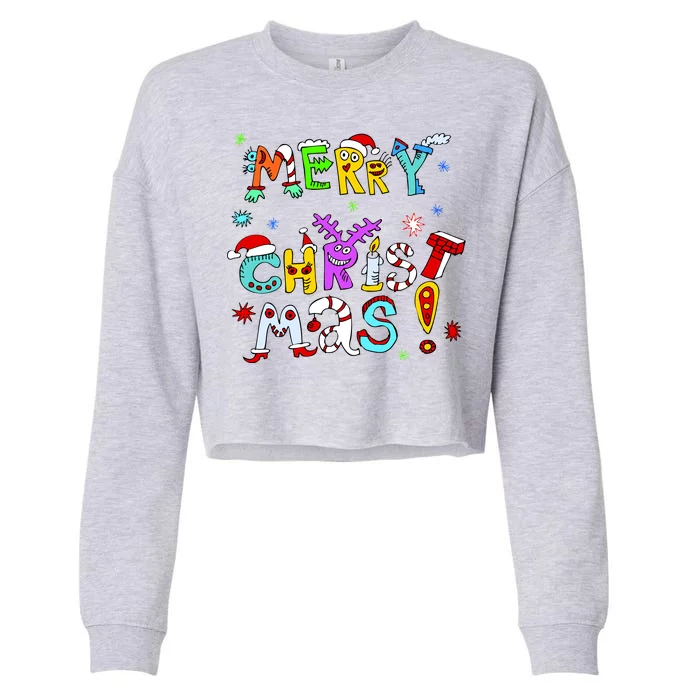 Cute Merry Christmas Cropped Pullover Crew