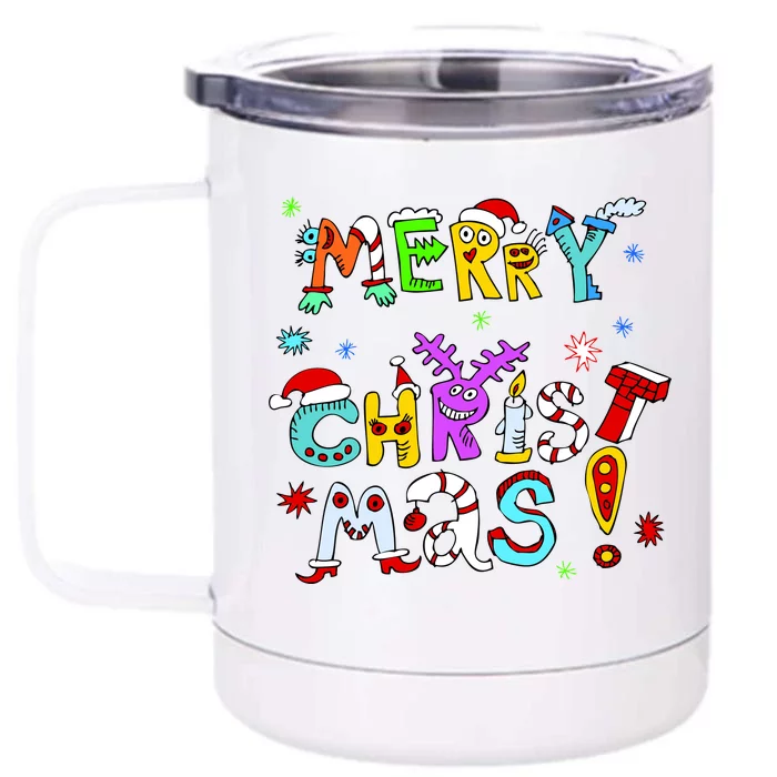 Cute Merry Christmas Front & Back 12oz Stainless Steel Tumbler Cup