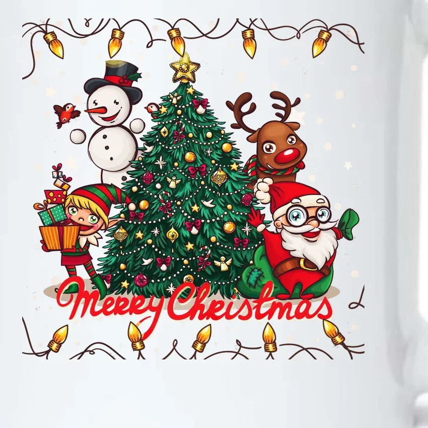 Cute Merry Christmas Graphic Collage Black Color Changing Mug