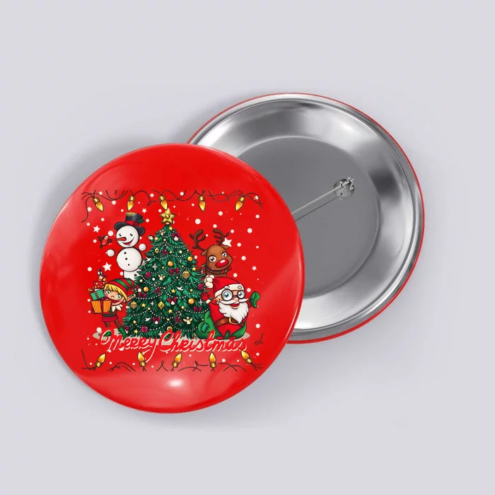 Cute Merry Christmas Graphic Collage Button