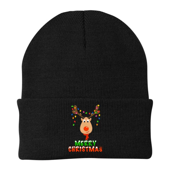 Cute Merry Christmas Reindeer Knit Cap Winter Beanie