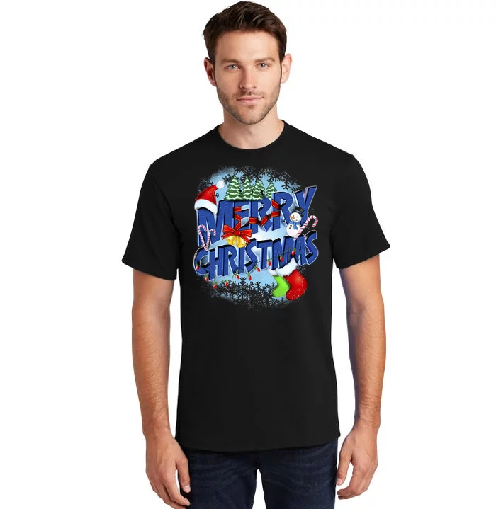 Cute Merry Christmas Word Decoration Tall T-Shirt