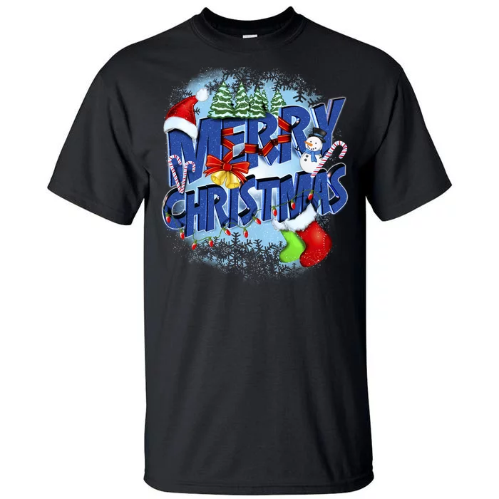 Cute Merry Christmas Word Decoration Tall T-Shirt