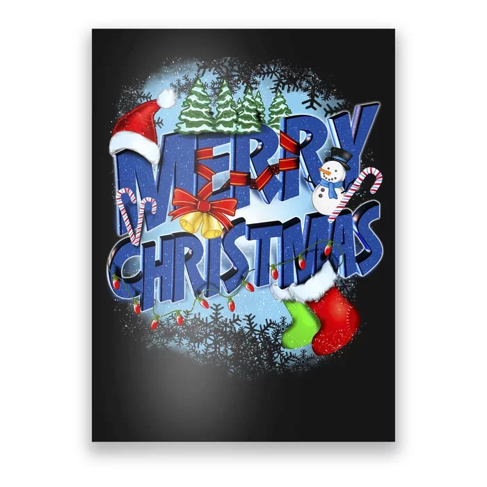 Cute Merry Christmas Word Decoration Poster