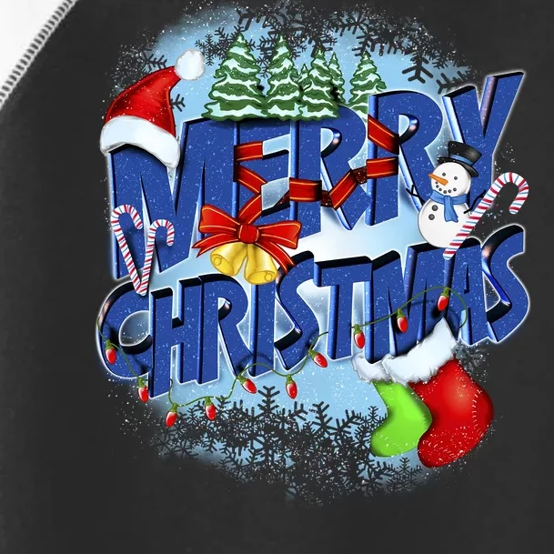 Cute Merry Christmas Word Decoration Toddler Fine Jersey T-Shirt