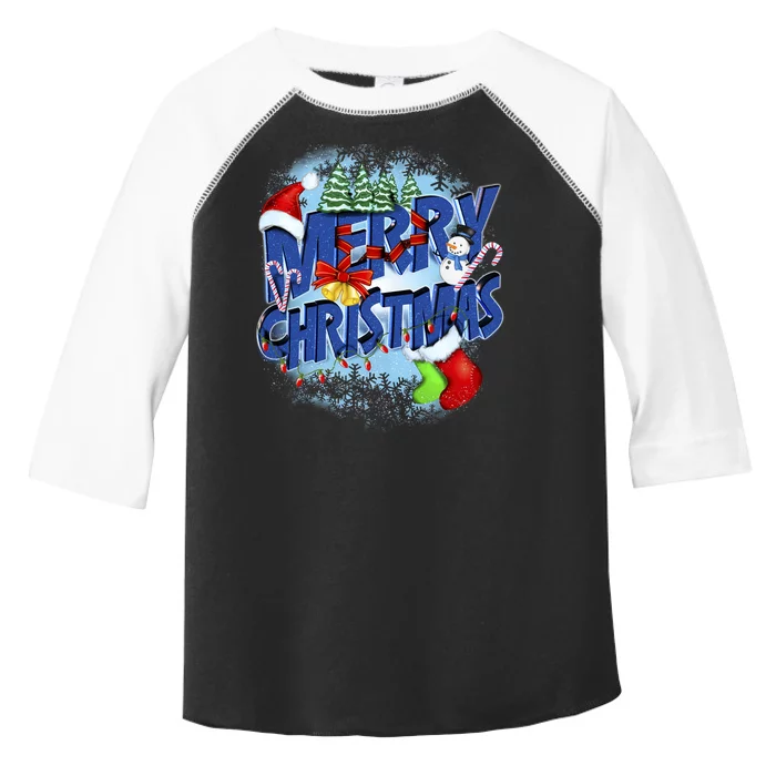 Cute Merry Christmas Word Decoration Toddler Fine Jersey T-Shirt