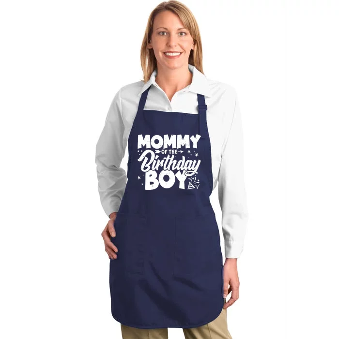 Cute Mommy Of The Birthday Boy Full-Length Apron With Pocket