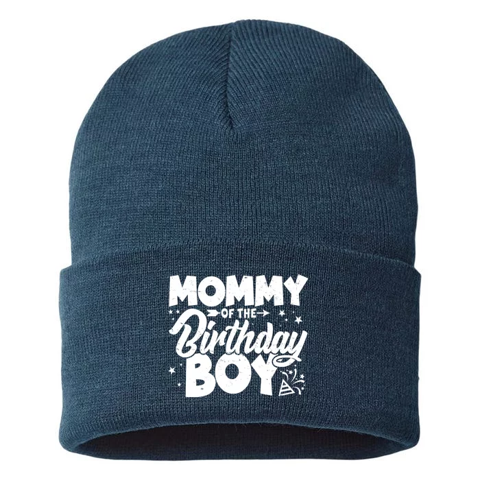 Cute Mommy Of The Birthday Boy Sustainable Knit Beanie