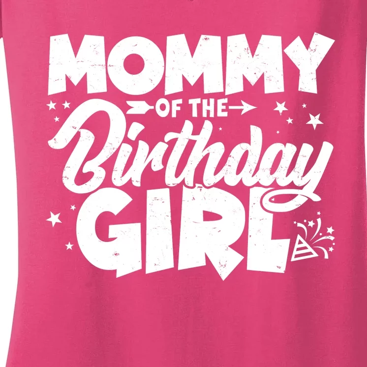 Cute Mommy Of The Birthday Girl Women's V-Neck T-Shirt