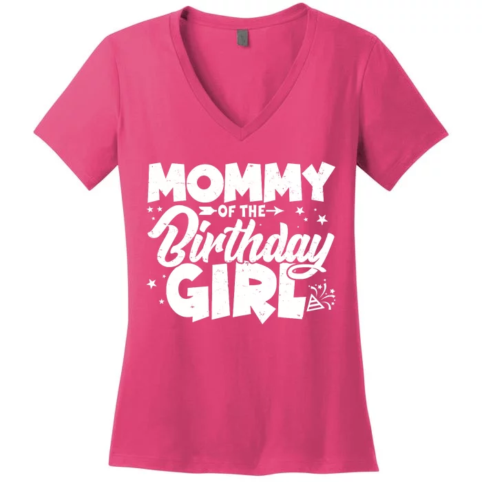 Cute Mommy Of The Birthday Girl Women's V-Neck T-Shirt