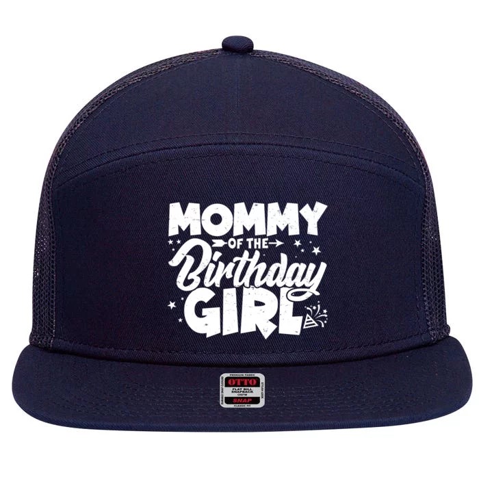 Cute Mommy Of The Birthday Girl 7 Panel Mesh Trucker Snapback Hat