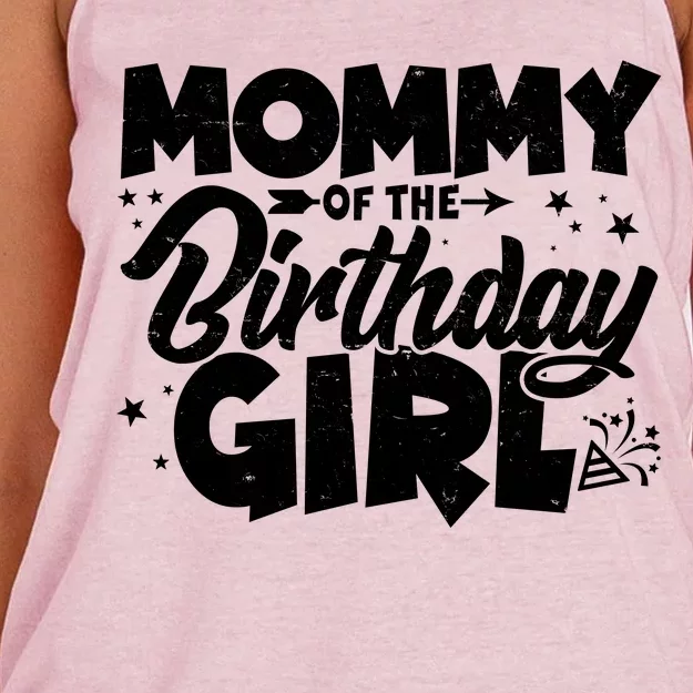 Cute Mommy Of The Birthday Girl Women's Knotted Racerback Tank