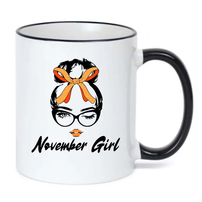 Cute November Girl Birthday Black Color Changing Mug