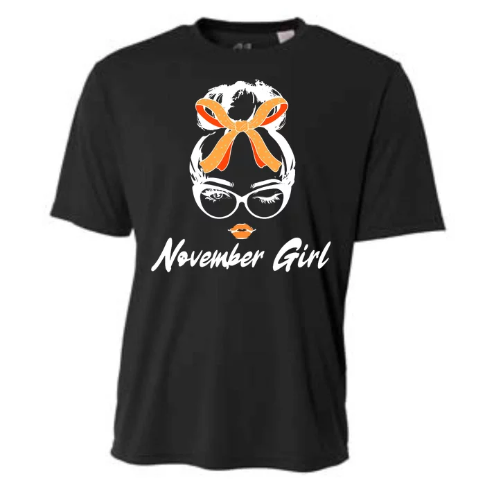 Cute November Girl Birthday Cooling Performance Crew T-Shirt