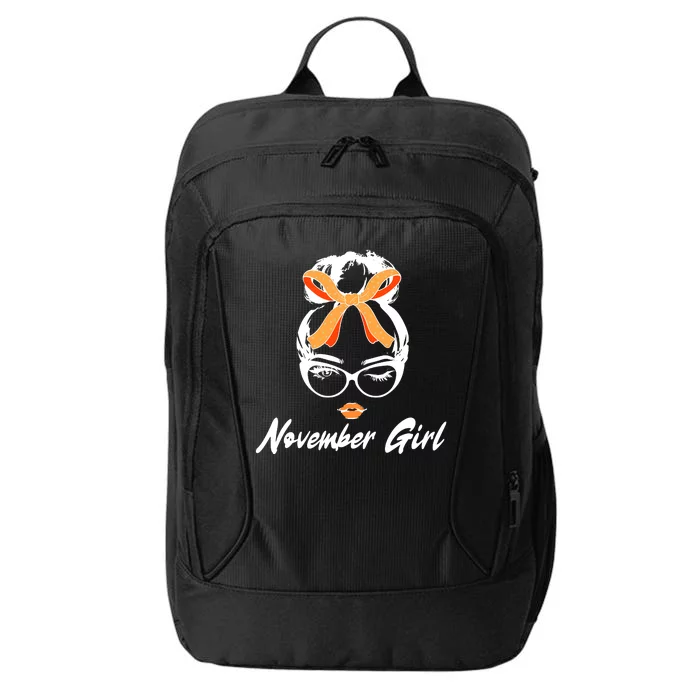 Cute November Girl Birthday City Backpack