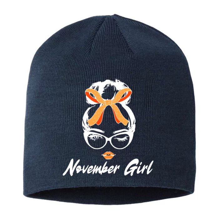 Cute November Girl Birthday 8 1/2in Sustainable Knit Beanie