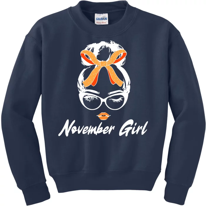 Cute November Girl Birthday Kids Sweatshirt