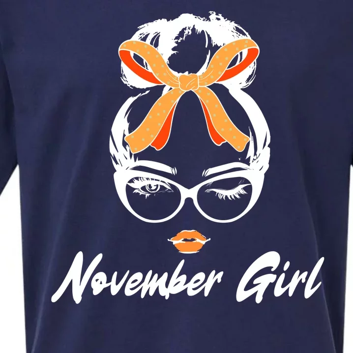 Cute November Girl Birthday Sueded Cloud Jersey T-Shirt