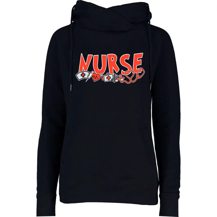 Cute Nurse Day Womens Funnel Neck Pullover Hood