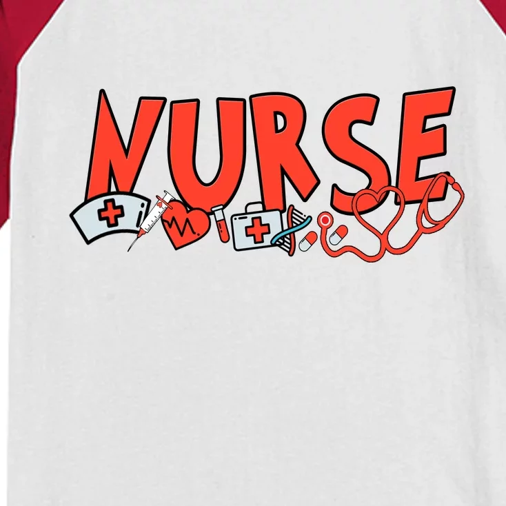 Cute Nurse Day Kids Colorblock Raglan Jersey