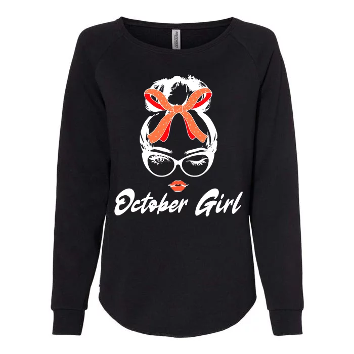 Cute October Girl Birthday Womens California Wash Sweatshirt