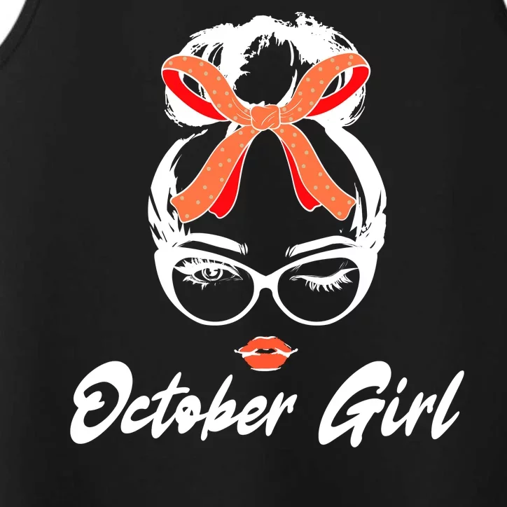 Cute October Girl Birthday Performance Tank